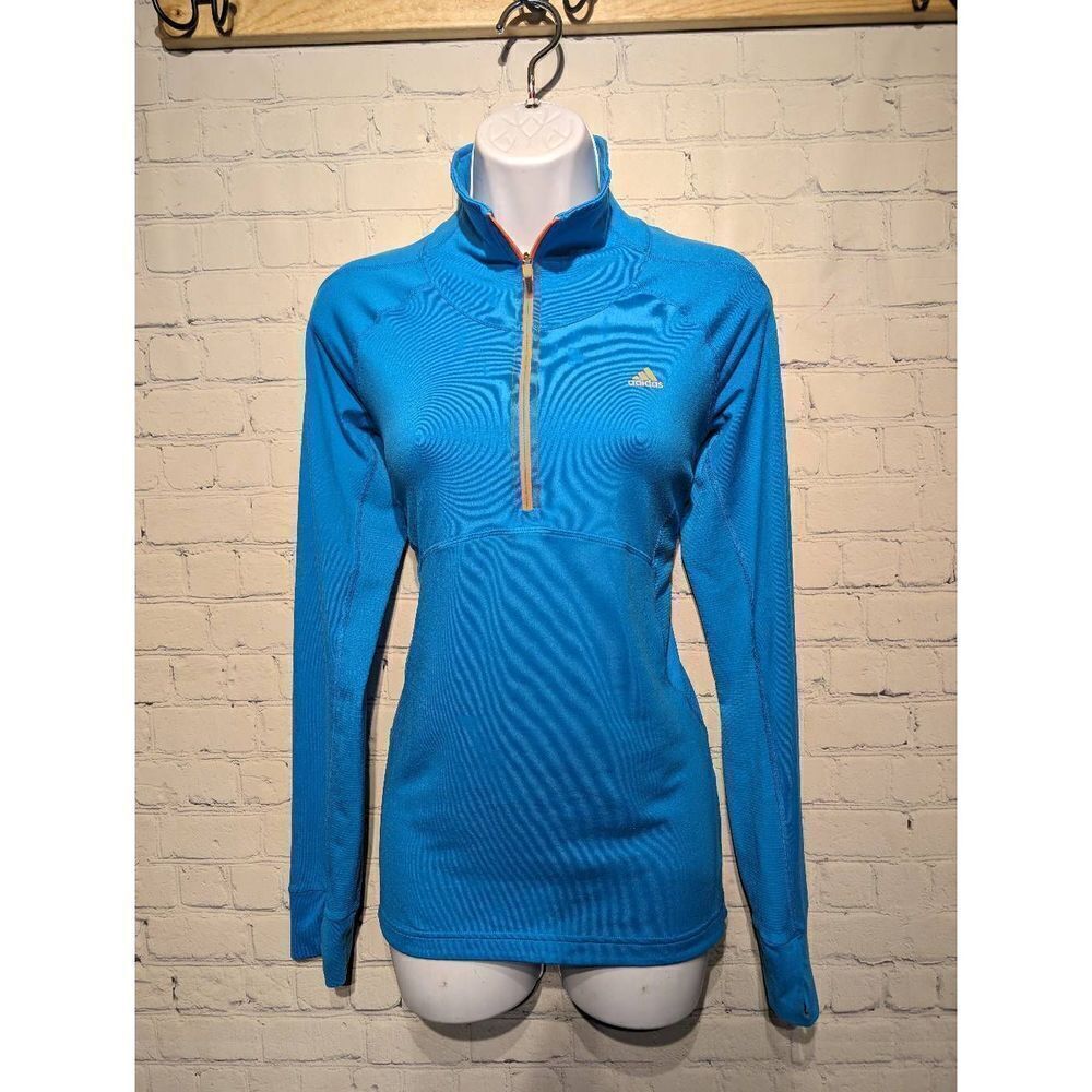 Adidas long sleeved 1/4 zip athletic top medium